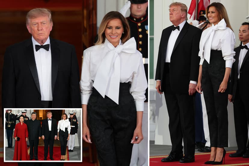 Melania Trump's Peony Power Pants Dazzle