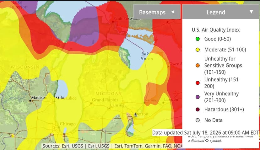 Michigan Air Quality Clears, Then Dips Again