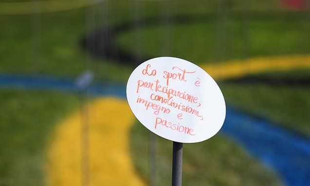 Mirrored Flowers Reflect Sport's True Values in Milan