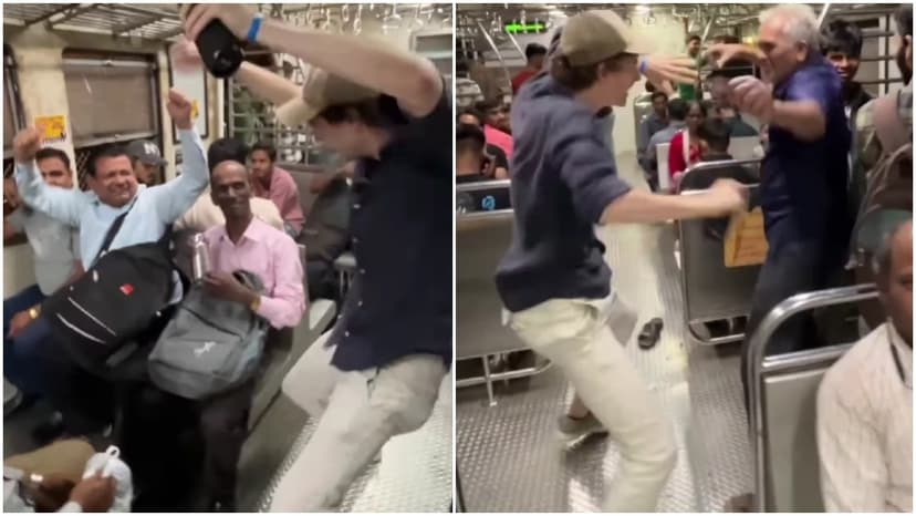 Traveler Ignites Joyful Dance Party on Mumbai Train