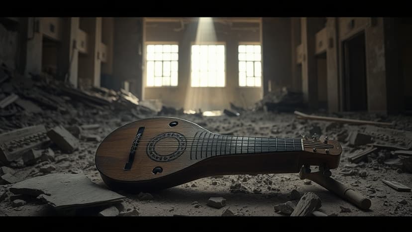 Musician plays last notes in destroyed school