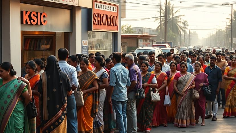 Mysore Silk Frenzy: Shoppers Queue From 4 AM