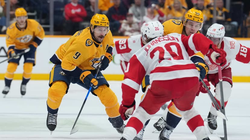 Predators Fall to Red Wings in Tight March Opener