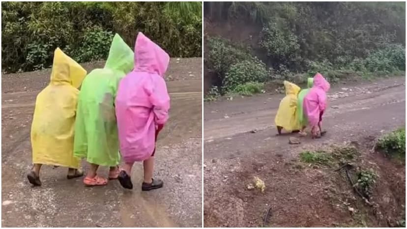 Nepal Schoolchildren's Heartwarming Rainy Day Walk Goes Viral