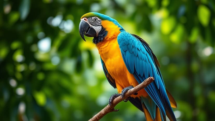 Colorful Blue-and-Yellow Macaw Joins Bondla Zoo