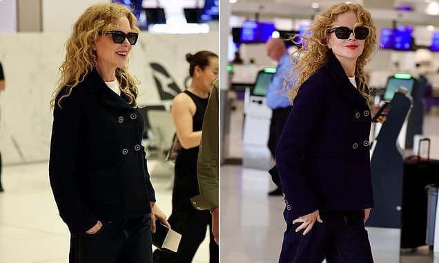 Nicole Kidman's Natural Curls Shine at Sydney Airport