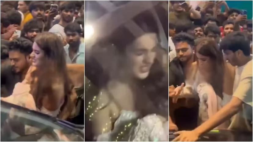 Nidhhi Agerwal Mobbed at Hyderabad Event