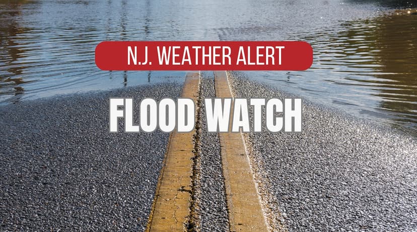 NJ Flood Watch Issued: Flash Flooding Threatens 12 Counties