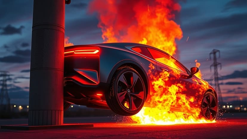 EV Fire Erupts After North Hollywood Crash