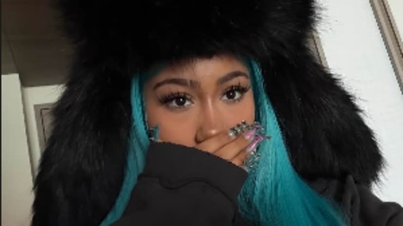 North West Flaunts Bold Pierced Nails