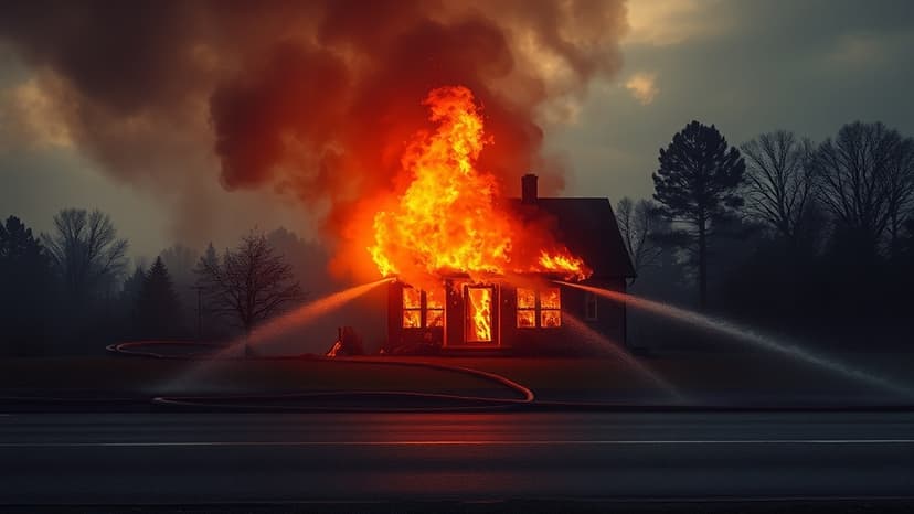 Northampton House Fire Under Control, Roads Closed