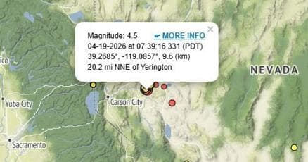 Northern Nevada Rocked by Magnitude 4.5 Quake
