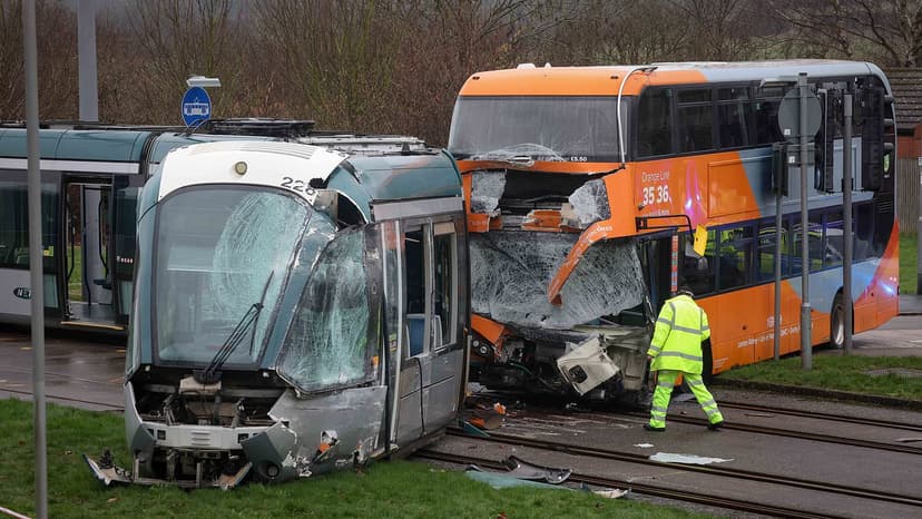 Rush Hour Chaos: Tram, Bus Collide