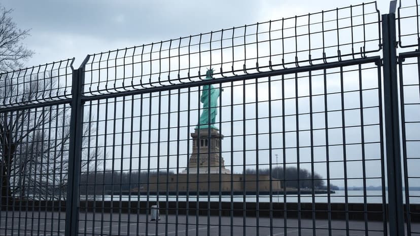 NYC Park Fence Blocks Statue of Liberty View