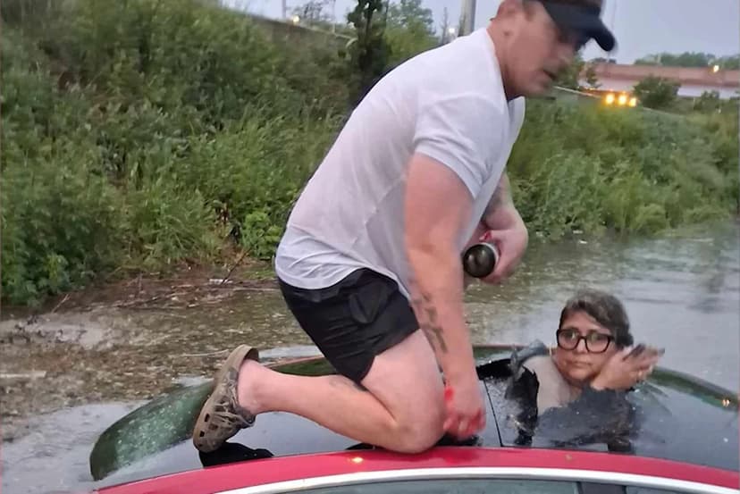 Off-Duty Firefighter Becomes Hero in Flood Rescue