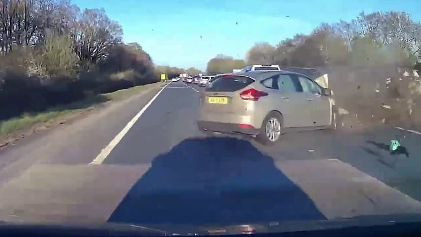 Phone Gambler's 71mph Crash Injures Pregnant Family