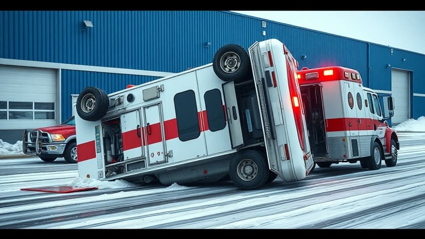 Ohio Ambulance Overturns Outside Hospital