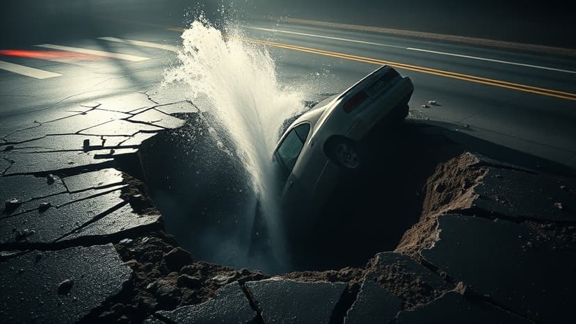 Omaha Intersection Swallowed by Sudden Sinkhole