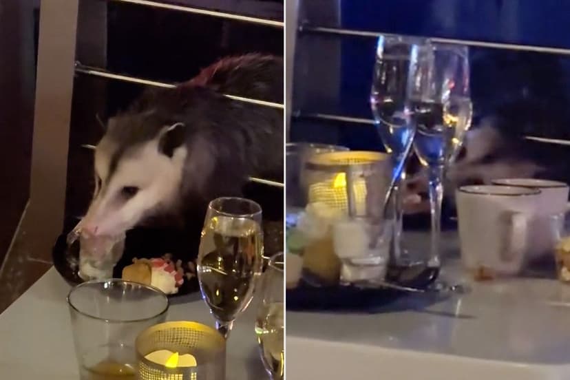 Opossum Crashes Disney's Christmas Party