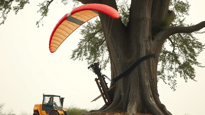 Paraglider Rescued After Tree Snag
