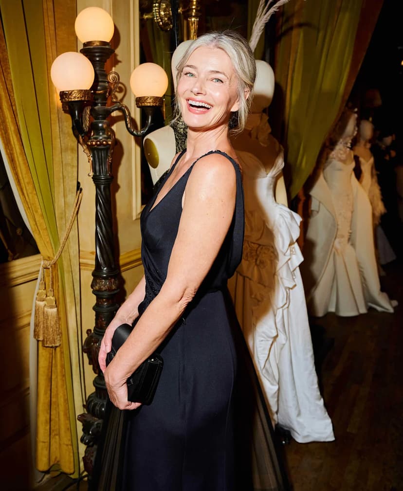 Paulina Porizkova Dazzles in Plunging Gown