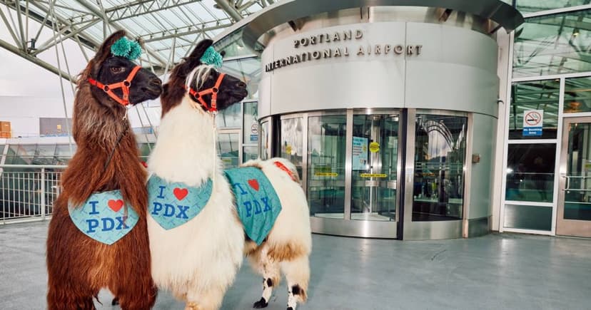 Pirate Llamas Bring Calm to Portland Airport