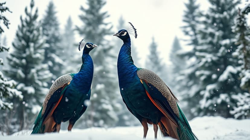 Peacocks Found Thriving in Snow Near Manali