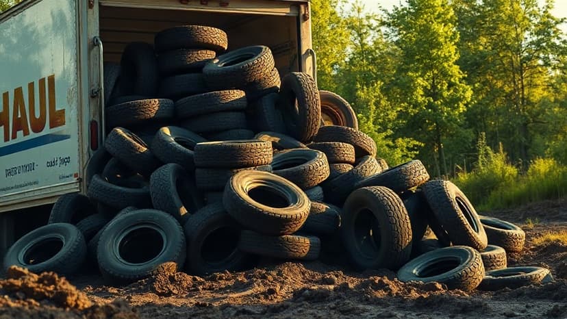 Hundreds of Tires Illegally Dumped in Philly Park