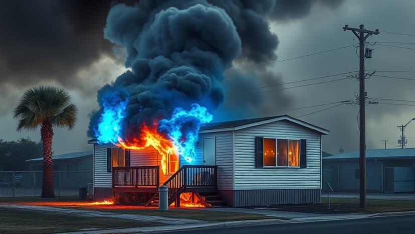 Hero Pulls Unconscious Child From Fiery Mobile Home