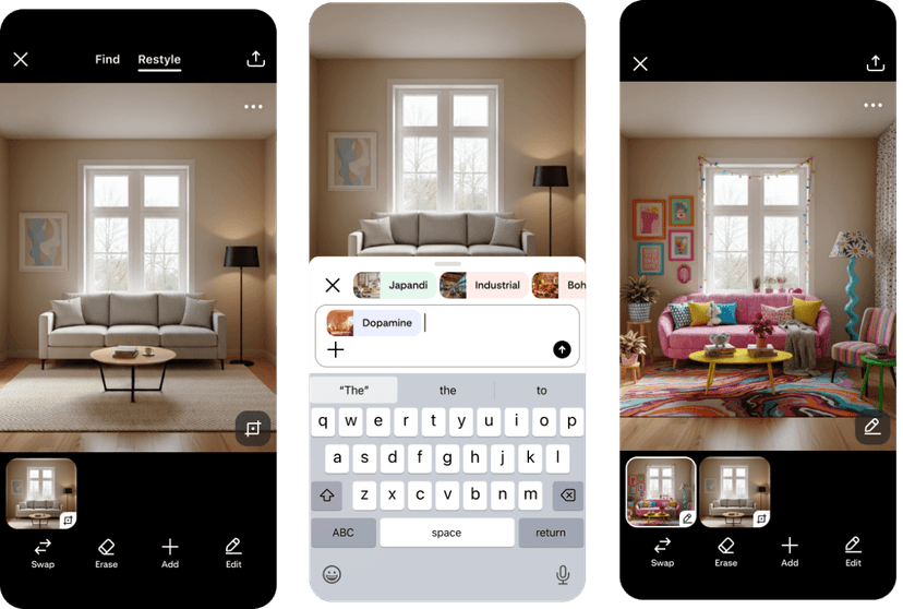 Pinterest Restyle: See Decor in Your Room Instantly