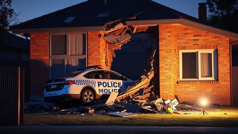 Police Car Smashes Into Sydney Home Twice