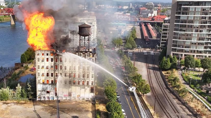 Portland Warehouse Fire Leaves Damaged Building a Risk