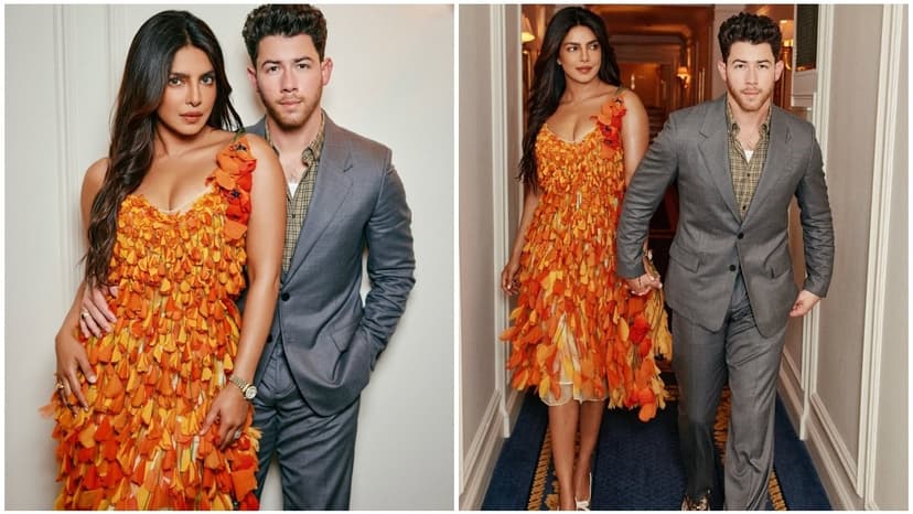 Priyanka Chopra Stuns in Orange Gown at Paris Show
