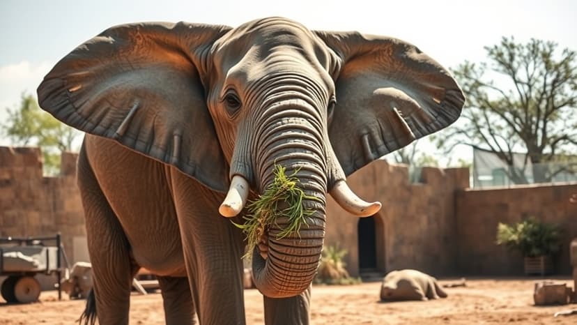 Queen Elizabeth II Feeds Elephant at Zoo