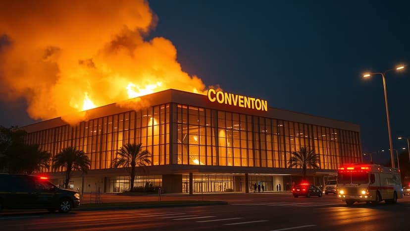 Rookie firefighters battle landmark blaze