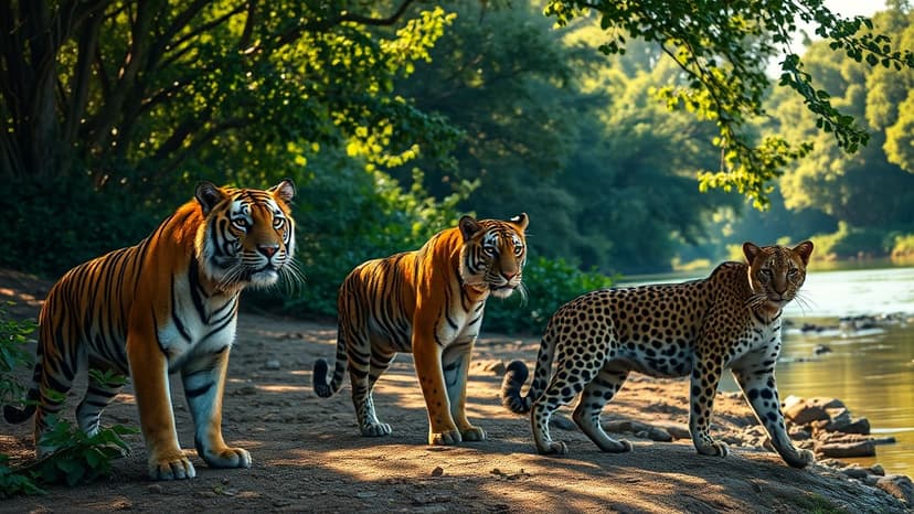 Tiger, Leopard, Cheetah Sighted Together!