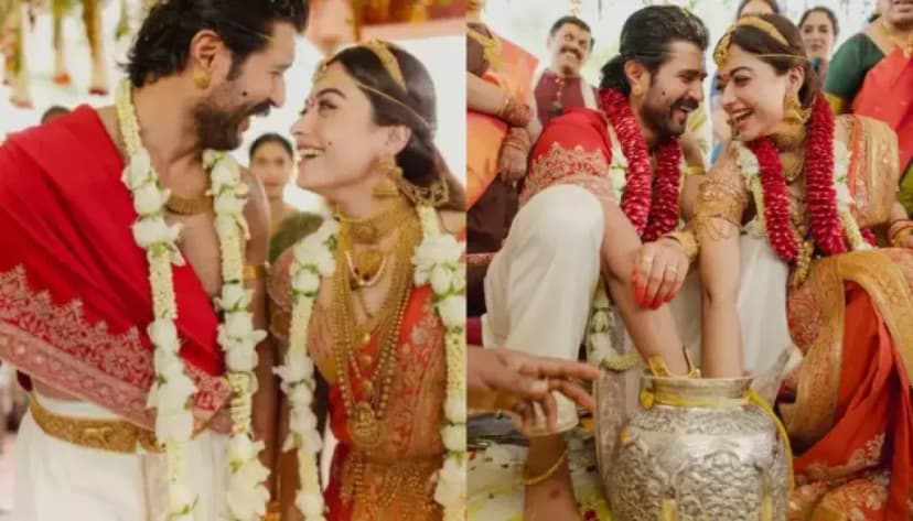 Delectable Union: Rashmika and Vijay Share Wedding Joy with India