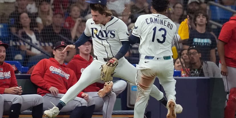Rays Players Collide in Mid-Air!