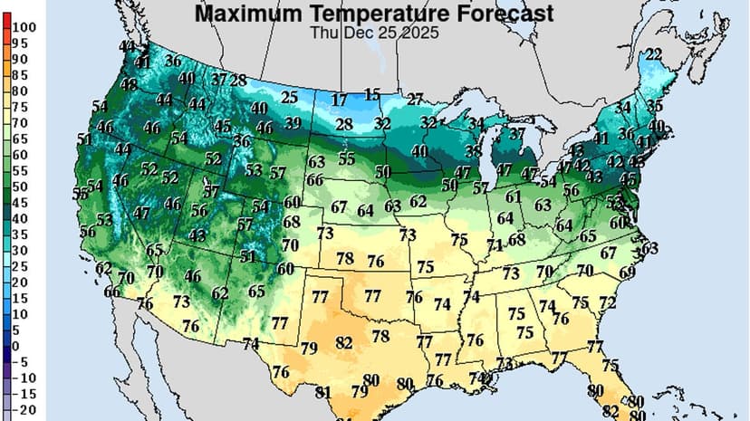 Christmas Heatwave: 75°F Forecast for Mid-US!