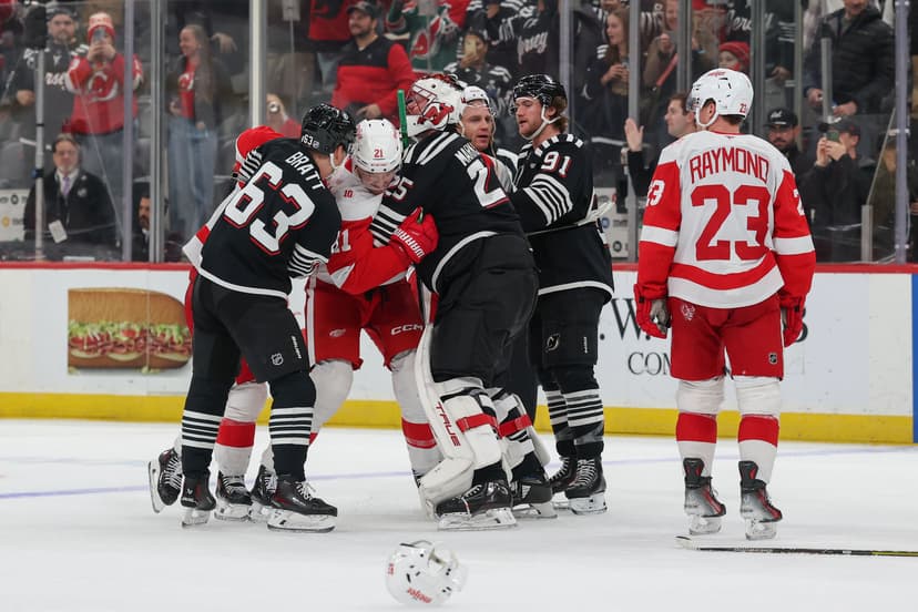 Devils Edge Red Wings in Fiery Clash