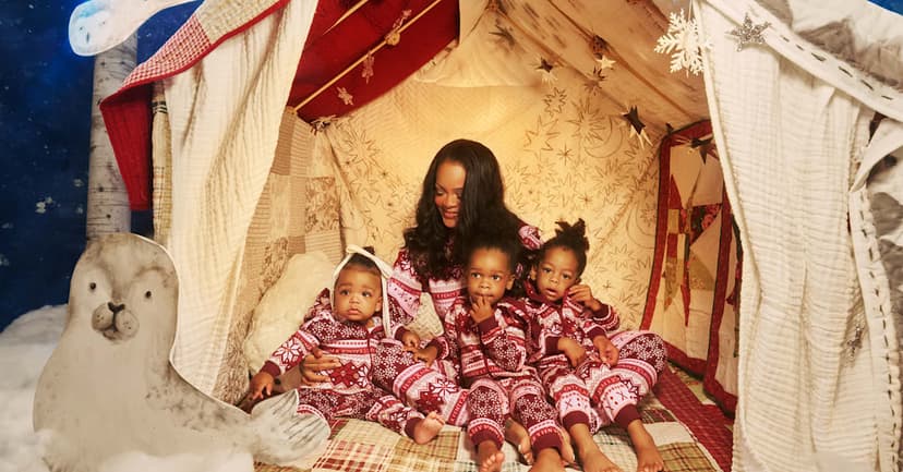 Rihanna's Kids Join Her in Matching Holiday Onesies