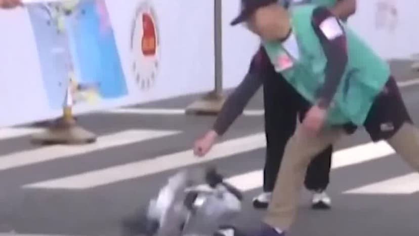 Robot Race Fails: Beijing Marathon Sees Falls, Rescue