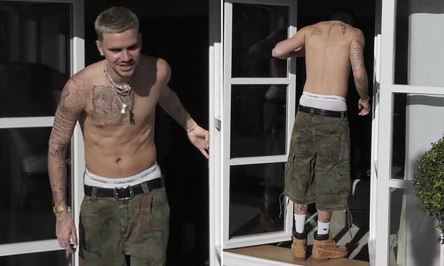 Romeo Beckham Flaunts Muscles in Paris Fashion Week Snaps