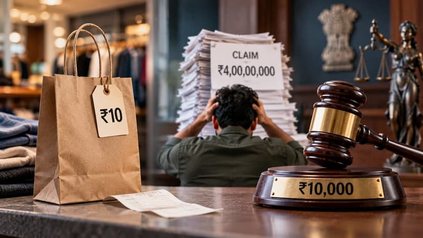Consumer Sues for Rs 4 Crore Over Bag Fee, Ordered to Pay