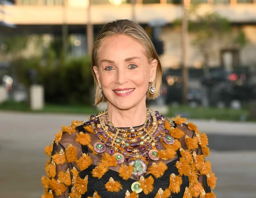 Sharon Stone Dazzles in Bondage-Inspired Throwback