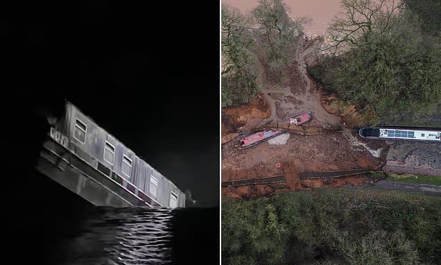 Canal Breach Swallows Boats in Shropshire Sinkhole