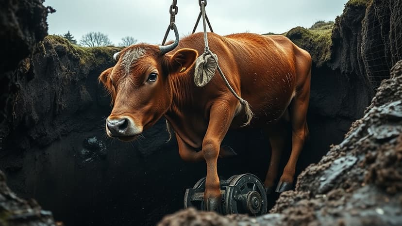 Cow Rescued After Dramatic Fall Into Shropshire Hole