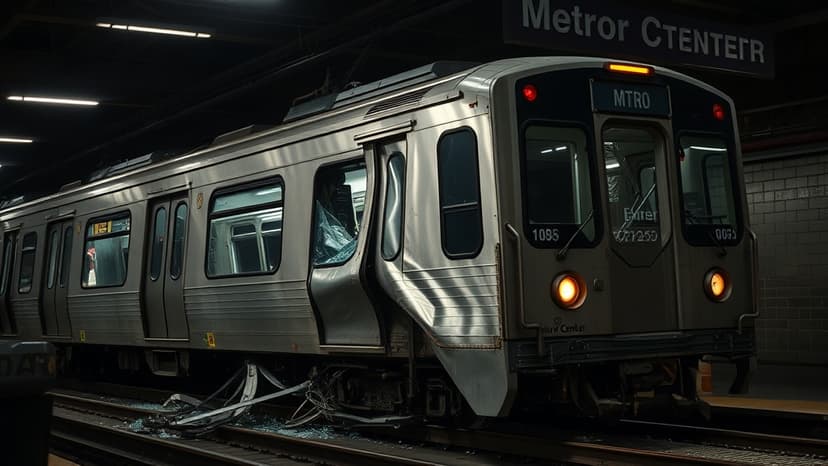 Metro Train Struck by Work Vehicle