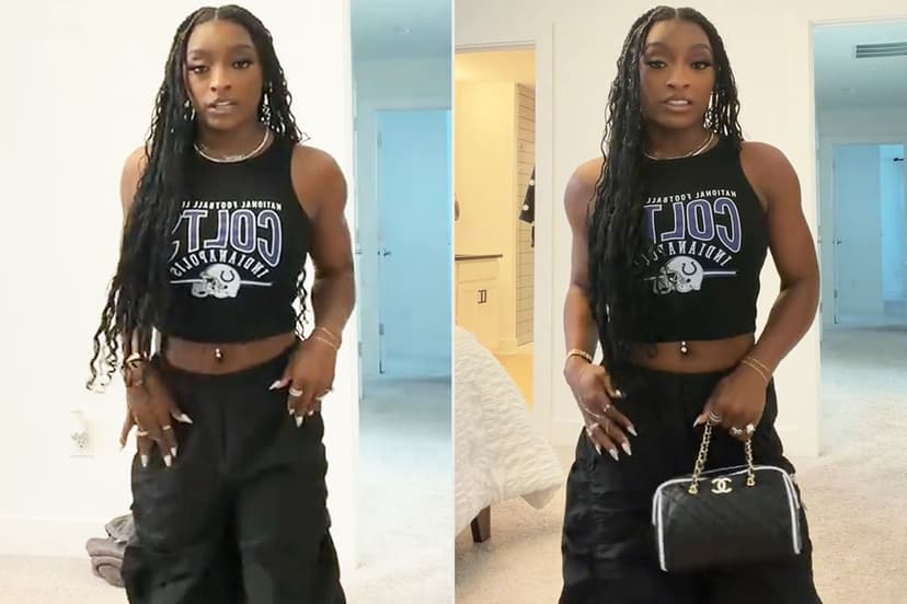 Biles Debuts Colts Colors, Skips Custom Gear