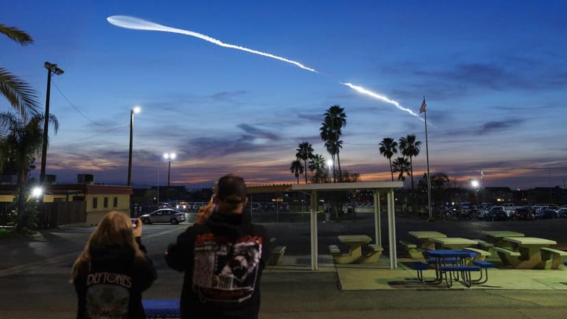 SpaceX Lights Up Night Sky Over California